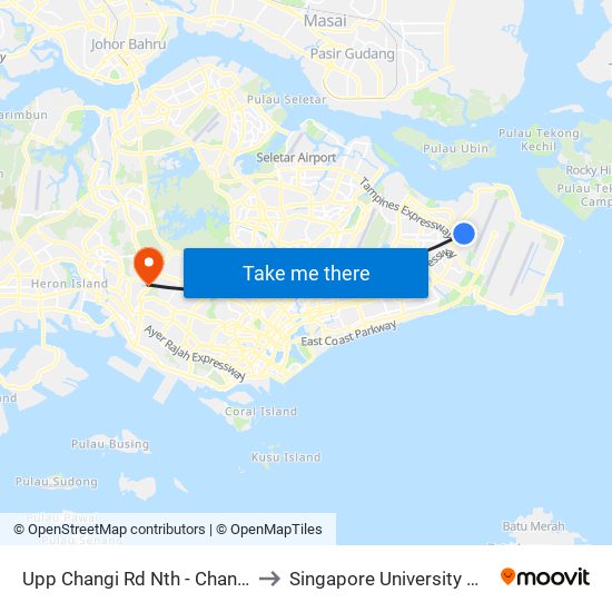 Upp Changi Rd Nth - Changi Women's Prison (97059) to Singapore University Of Social Sciences (Suss) map