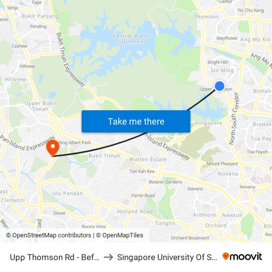 Upp Thomson Rd - Bef Jln Todak (53049) to Singapore University Of Social Sciences (Suss) map