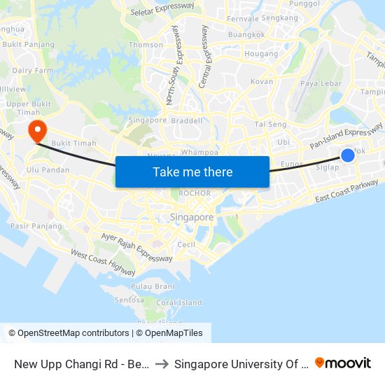 New Upp Changi Rd - Bedok Stn Exit A (84039) to Singapore University Of Social Sciences (Suss) map