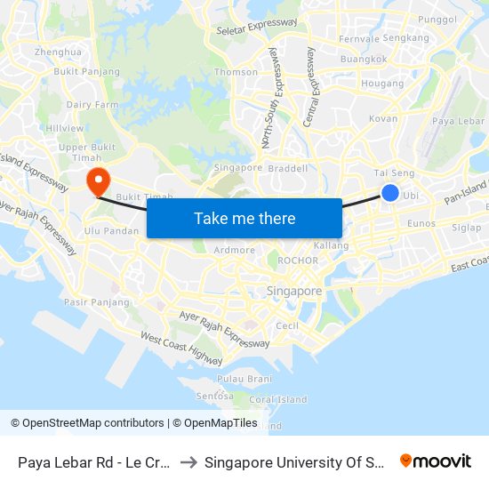 Paya Lebar Rd - Le Crescendo (70271) to Singapore University Of Social Sciences (Suss) map