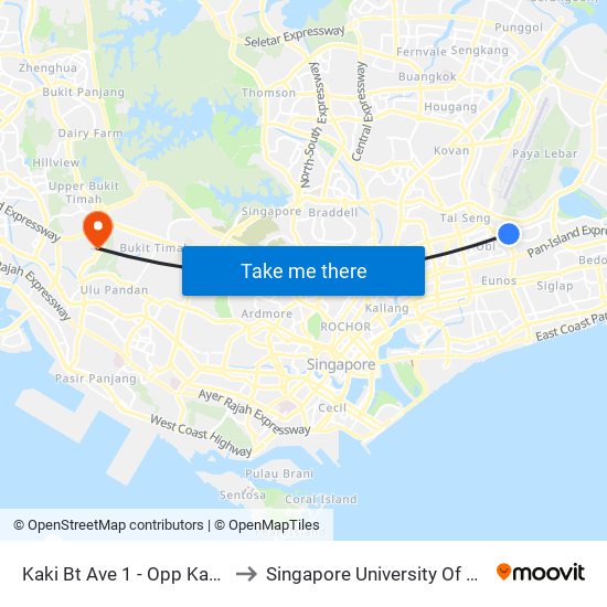 Kaki Bt Ave 1 - Opp Kaki Bt Ind Est (72059) to Singapore University Of Social Sciences (Suss) map