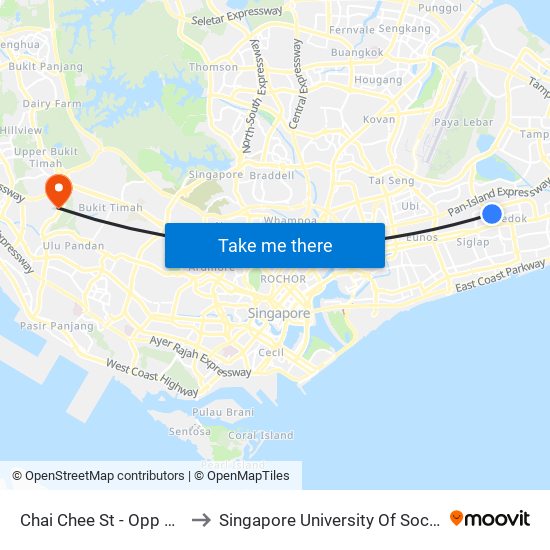 Chai Chee St - Opp Blk 42 (84549) to Singapore University Of Social Sciences (Suss) map