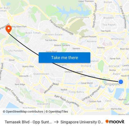 Temasek Blvd - Opp Suntec Convention Ctr (02159) to Singapore University Of Social Sciences (Suss) map