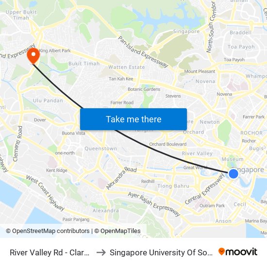 River Valley Rd - Clarke Quay (04211) to Singapore University Of Social Sciences (Suss) map