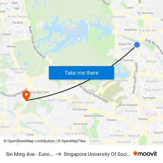 Sin Ming Ave - Eunoia Jc (53329) to Singapore University Of Social Sciences (Suss) map