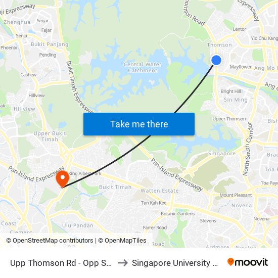 Upp Thomson Rd - Opp Sembawang Hills Fc (56021) to Singapore University Of Social Sciences (Suss) map
