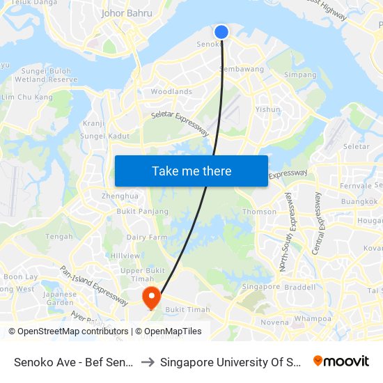 Senoko Ave - Bef Senoko Way (47111) to Singapore University Of Social Sciences (Suss) map