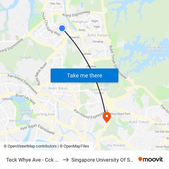 Teck Whye Ave - Cck Polyclinic (44299) to Singapore University Of Social Sciences (Suss) map