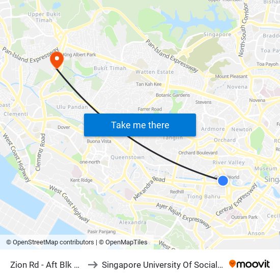 Zion Rd - Aft Blk 87 (06131) to Singapore University Of Social Sciences (Suss) map