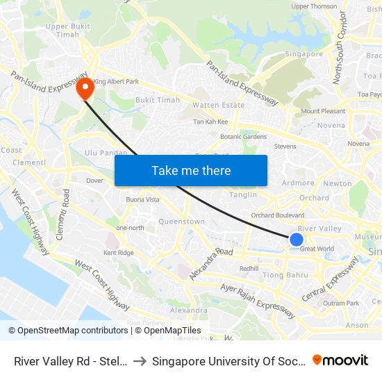 River Valley Rd - Stellar Rv (13062) to Singapore University Of Social Sciences (Suss) map