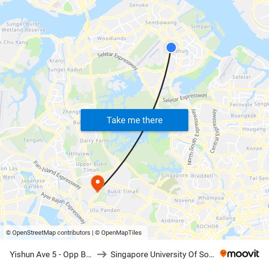 Yishun Ave 5 - Opp Blk 701a (59119) to Singapore University Of Social Sciences (Suss) map