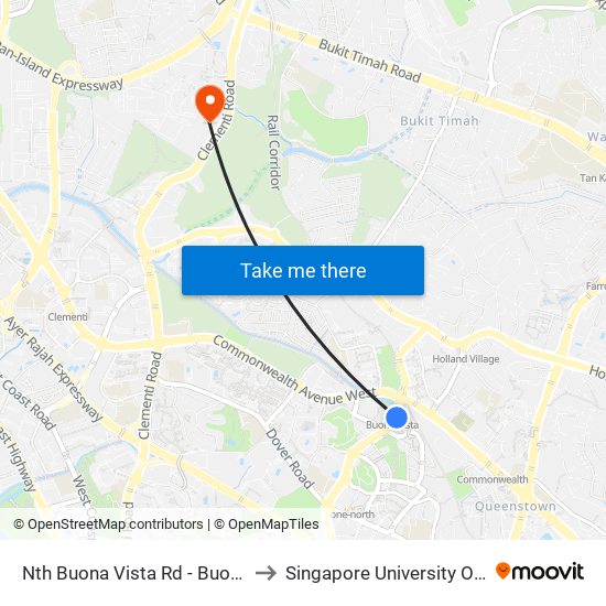 Nth Buona Vista Rd - Buona Vista Stn Exit D (11369) to Singapore University Of Social Sciences (Suss) map