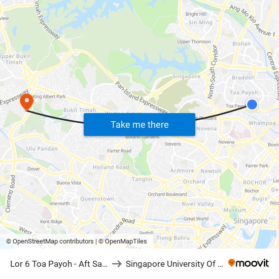 Lor 6 Toa Payoh - Aft Safra Toa Payoh (52321) to Singapore University Of Social Sciences (Suss) map