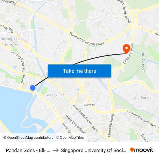 Pandan Gdns - Blk 407 (20191) to Singapore University Of Social Sciences (Suss) map