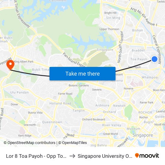 Lor 8 Toa Payoh - Opp Toa Payoh Polyclinic (52489) to Singapore University Of Social Sciences (Suss) map