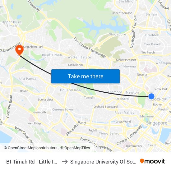 Bt Timah Rd - Little India Stn (40019) to Singapore University Of Social Sciences (Suss) map