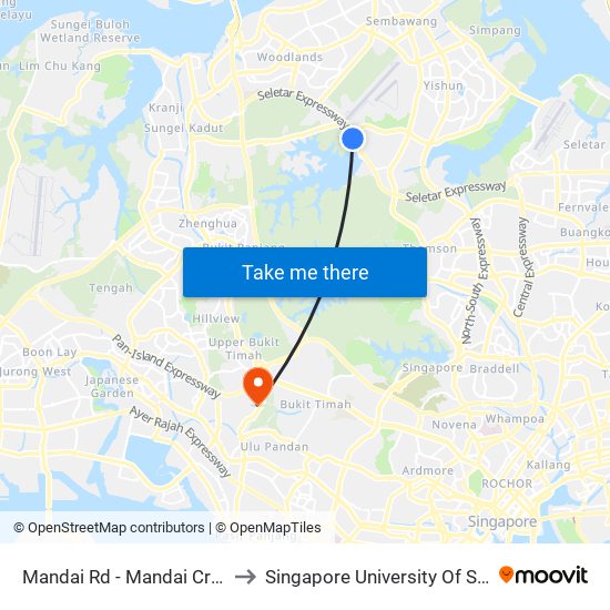 Mandai Rd - Mandai Crematorium (48071) to Singapore University Of Social Sciences (Suss) map