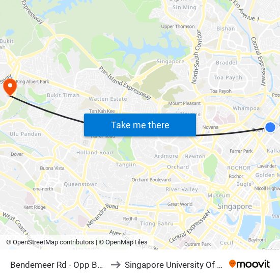 Bendemeer Rd - Opp Boon Keng Stn (60119) to Singapore University Of Social Sciences (Suss) map