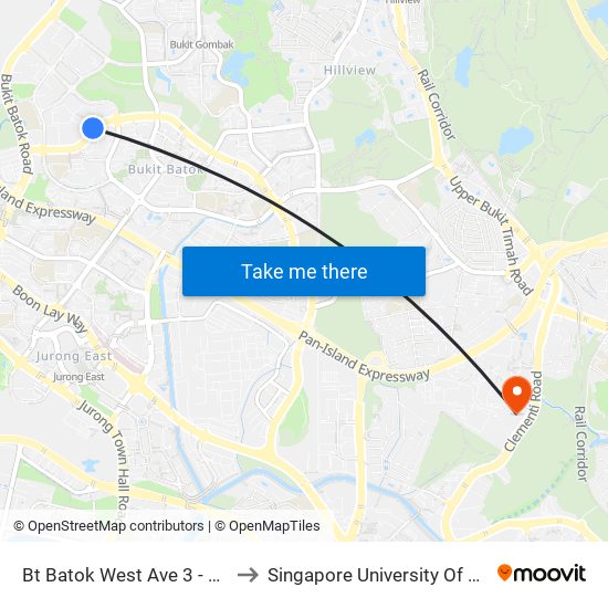 Bt Batok West Ave 3 - Opp Blk 140 (43539) to Singapore University Of Social Sciences (Suss) map