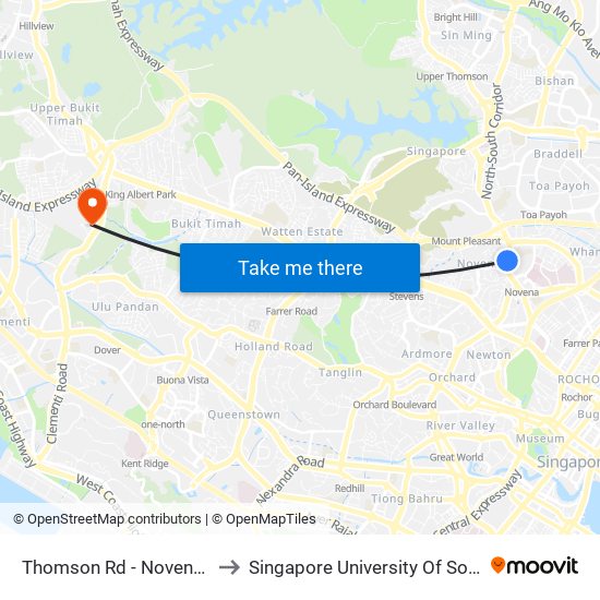 Thomson Rd - Novena Lodge (50041) to Singapore University Of Social Sciences (Suss) map