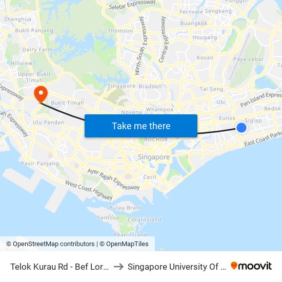 Telok Kurau Rd - Bef Lor K Telok Kurau (83121) to Singapore University Of Social Sciences (Suss) map