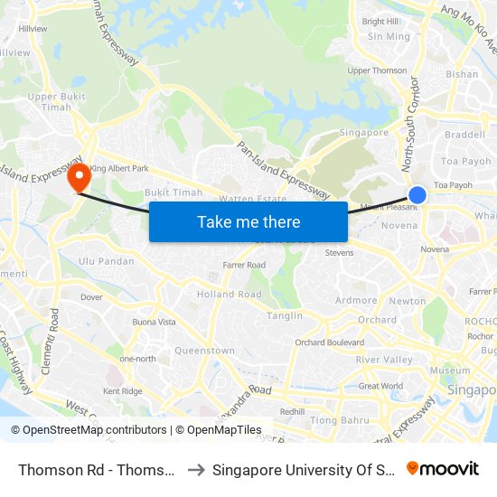 Thomson Rd - Thomson Flyover (51019) to Singapore University Of Social Sciences (Suss) map