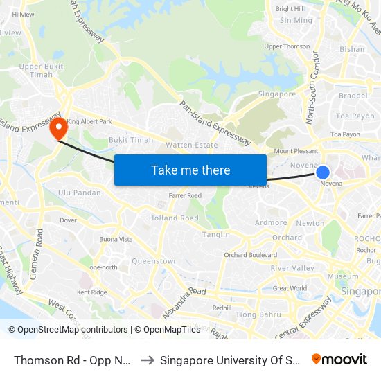 Thomson Rd - Opp Novena CH (50031) to Singapore University Of Social Sciences (Suss) map
