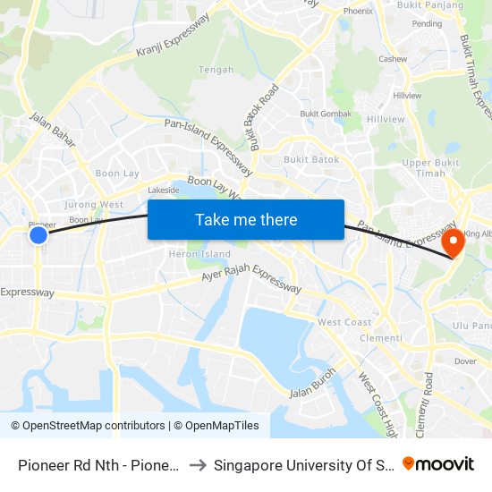 Pioneer Rd Nth - Pioneer Junction (22189) to Singapore University Of Social Sciences (Suss) map