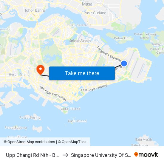 Upp Changi Rd Nth - Bef Jln Bena (97039) to Singapore University Of Social Sciences (Suss) map