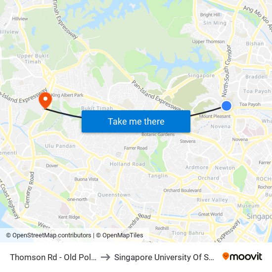 Thomson Rd - Old Police Acad (51021) to Singapore University Of Social Sciences (Suss) map