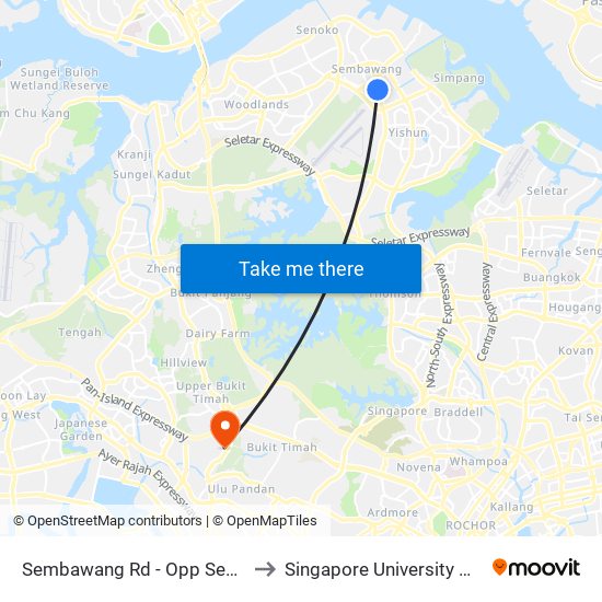 Sembawang Rd - Opp Sembawang Shop Ctr (58011) to Singapore University Of Social Sciences (Suss) map