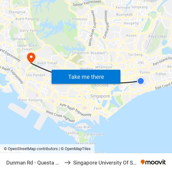 Dunman Rd - Questa @ Dunman (82121) to Singapore University Of Social Sciences (Suss) map
