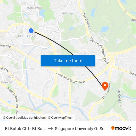 Bt Batok Ctrl - Bt Batok Int (43009) to Singapore University Of Social Sciences (Suss) map