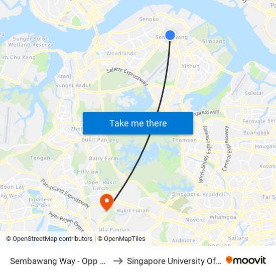 Sembawang Way - Opp Sembawang Stn (58219) to Singapore University Of Social Sciences (Suss) map