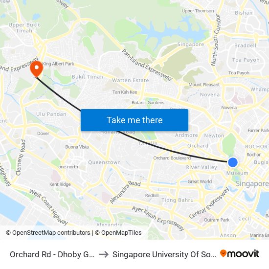 Orchard Rd - Dhoby Ghaut Stn (08057) to Singapore University Of Social Sciences (Suss) map