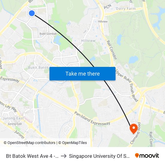 Bt Batok West Ave 4 - Blk 331 (43491) to Singapore University Of Social Sciences (Suss) map