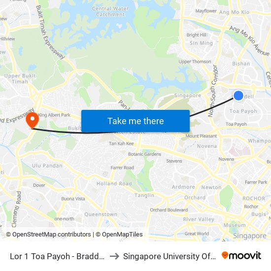 Lor 1 Toa Payoh - Braddell Stn/Blk 106 (52179) to Singapore University Of Social Sciences (Suss) map