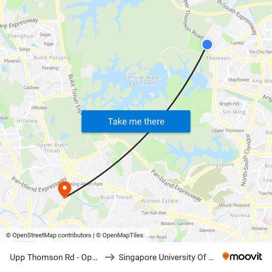 Upp Thomson Rd - Opp Tagore Rd (56051) to Singapore University Of Social Sciences (Suss) map