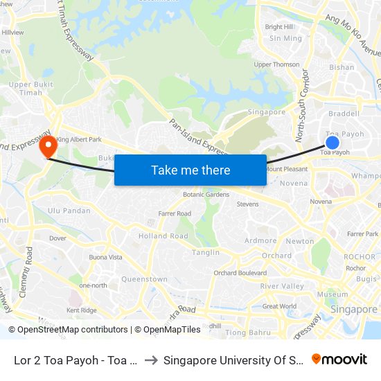 Lor 2 Toa Payoh - Toa Payoh Stn (52189) to Singapore University Of Social Sciences (Suss) map