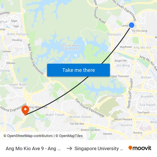 Ang Mo Kio Ave 9 - Ang Mo Kio Comm Hosp (55151) to Singapore University Of Social Sciences (Suss) map
