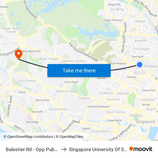 Balestier Rd - Opp Public Mansion (50189) to Singapore University Of Social Sciences (Suss) map