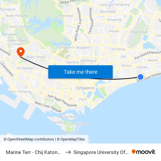 Marine Terr - Chij Katong Convent (Sec) (92211) to Singapore University Of Social Sciences (Suss) map