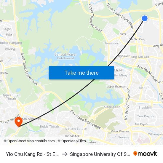 Yio Chu Kang Rd - St Electronics (55059) to Singapore University Of Social Sciences (Suss) map