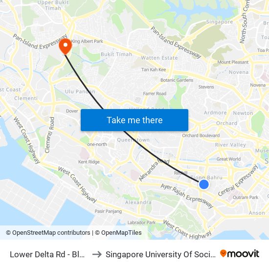 Lower Delta Rd - Blk 25b (10379) to Singapore University Of Social Sciences (Suss) map