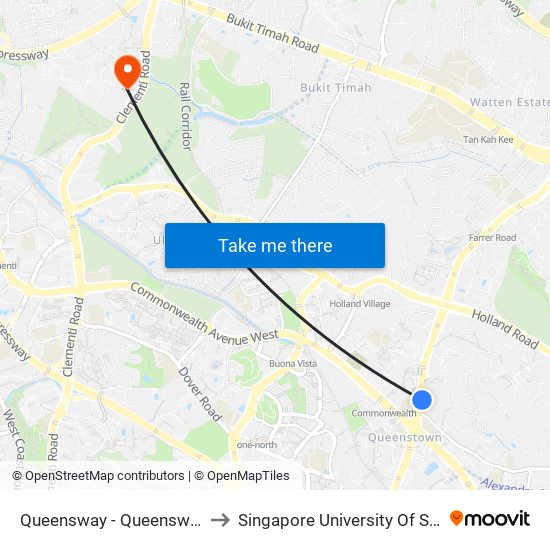 Queensway - Queensway Sec Sch (11069) to Singapore University Of Social Sciences (Suss) map