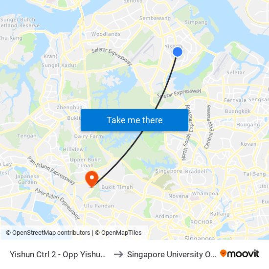 Yishun Ctrl 2 - Opp Yishun Community Hosp (59611) to Singapore University Of Social Sciences (Suss) map