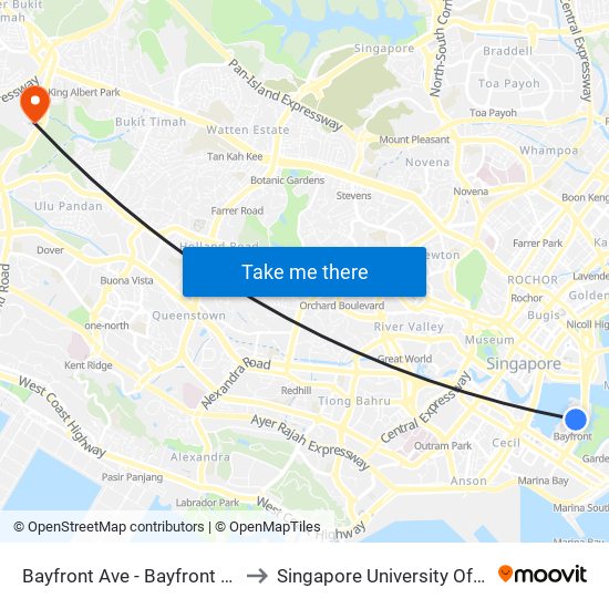 Bayfront Ave - Bayfront Stn Exit B/Mbs (03509) to Singapore University Of Social Sciences (Suss) map