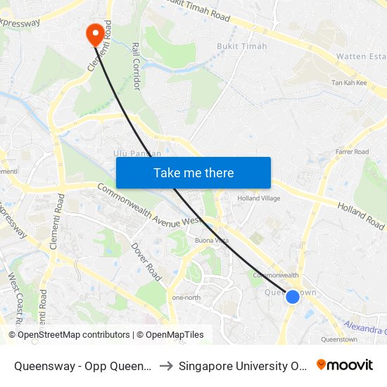 Queensway - Opp Queenstown Polyclinic (11051) to Singapore University Of Social Sciences (Suss) map