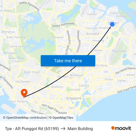 Tpe -  Aft Punggol Rd (65199) to Main Building map