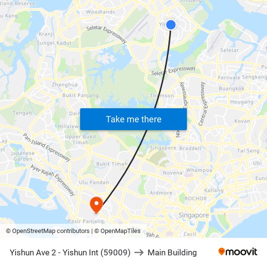 Yishun Ave 2 - Yishun Int (59009) to Main Building map